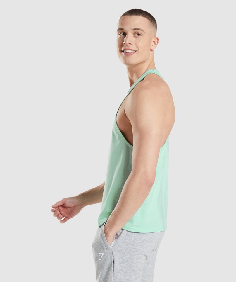 Podkoszulki Gymshark Critical Stringer Męskie Mięta | PL 824SZJ